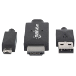 Imagen de Cable MHL Micro USB a HDMI, + USB-A p/alimentacion
