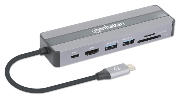 Imagen de Docking USB-C  7 ptos, HDMI, Red, USB-C PD/2xUSBv3.2, SD/Micro SD