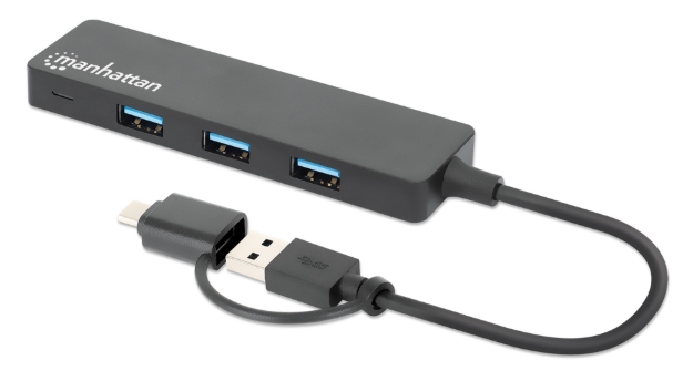 Imagen de Hub de 4 puertos USB-A 3.2 Gen 1 con conector adaptable de USB-A a USB-C