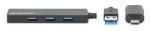 Imagen de Hub de 4 puertos USB-A 3.2 Gen 1 con conector adaptable de USB-A a USB-C