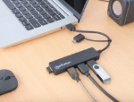 Imagen de Hub de 4 puertos USB-A 3.2 Gen 1 con conector adaptable de USB-A a USB-C