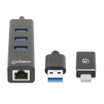 Imagen de Adaptador de Red GB USB A/C +Hub 3 ptos V3.0