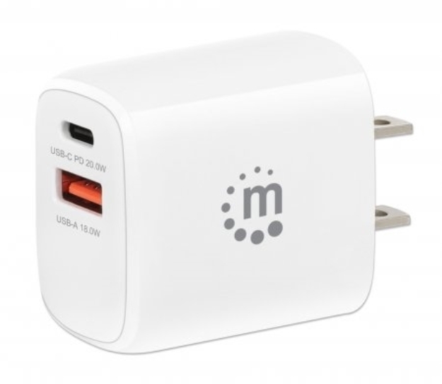 Imagen de Cargador Pared  20W, USB-C PD (20W) y USB-A QC (18W)