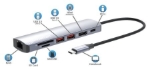 Imagen de Estación Docking USB-C con lector de tarjetas, 7 en 1