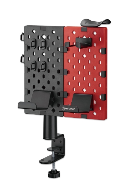 Imagen de Soporte de escritorio con tablero organizador perforado y porta accesorios