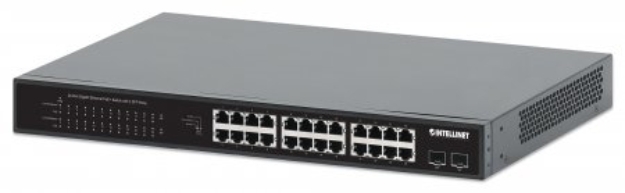 Imagen de PoE Switch GB 24 ptos 19" 30W/pto, 370W, 2 SFP Ports