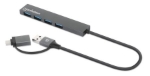 Imagen de Hub de 4 puertos USB-A 3.2 Gen 1 con conector adaptable de USB-A a USB-C