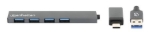 Imagen de Hub de 4 puertos USB-A 3.2 Gen 1 con conector adaptable de USB-A a USB-C
