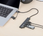 Imagen de Hub de 4 puertos USB-A 3.2 Gen 1 con conector adaptable de USB-A a USB-C