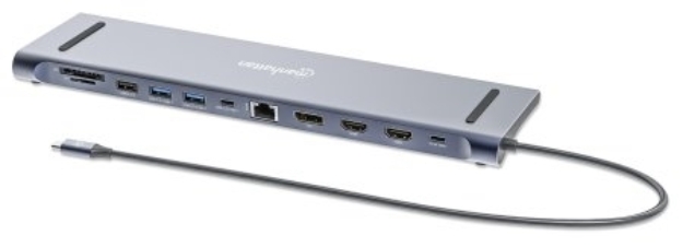 Imagen de Estación de carga / Hub multipuerto USB-C PD 12 en 1 para tres pantallas 4K