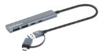 Imagen de Hub de 4 puertos USB 3.2, 2 USB-A y 2 USB-C, conector adaptable de USB-A a USB-C