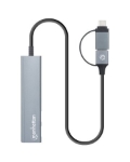 Imagen de Hub de 4 puertos USB 3.2, 2 USB-A y 2 USB-C, conector adaptable de USB-A a USB-C