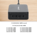 Imagen de Estación de carga PD con 4 puertos USB-C - 240 W