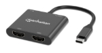 Imagen de Adaptador de USB-C PD a monitor Dual-HDMI para laptop y tablet