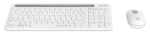 Imagen de Teclado y Mouse Optico Inalambrico 2.4G & Bluetooth Blanco Combo Tecla Tijera