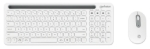Imagen de Teclado y Mouse Optico Inalambrico 2.4G & Bluetooth Blanco Combo Tecla Tijera