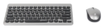Imagen de Teclado y Mouse Optico Inalambrico Negro & Plata Mini Combo