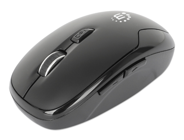 Imagen de Mouse Optico Inalambrico 6 botones Diestro 2.4G Negro