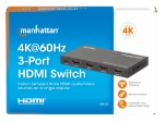 Imagen de Switch HDMI 4K@60Hz, 3 entradas compacto negro