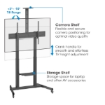 Imagen de Soporte TV tipo carro 120kg, 60" a 120", manivela, altura ajustable
